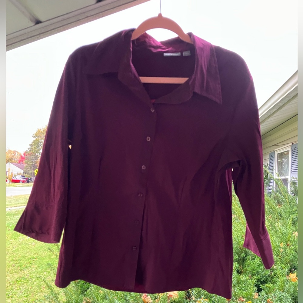 Apt. 9 Women's Deep Purple Button-Down Shirt
